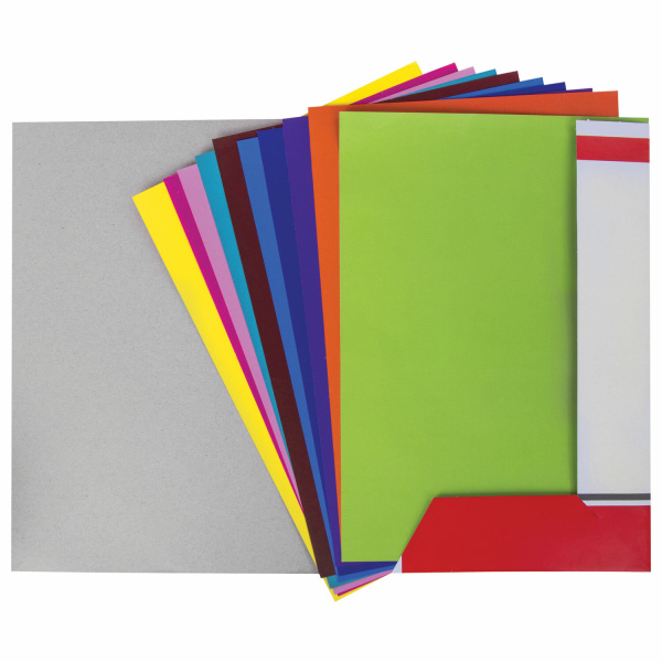 Цветная бумага А4 ДВУХЦВЕТНАЯ МЕЛОВАННАЯ, 10 листов, 20 цветов, в папке, BRAUBERG, 200х280 мм, "Дельфин", 129923 - Цветная бумага