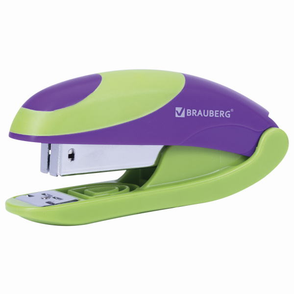 Степлер №24/6, 26/6 BRAUBERG MIX, до 20 листов, с резиновыми вставками, ассорти, 229077 - Степлеры настольные