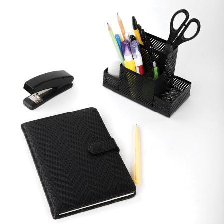 Подставка-органайзер BRAUBERG "Germanium", 4 секции, 160х80х110 мм, черная, металл, 237982 - Подставки канцелярские без наполнения