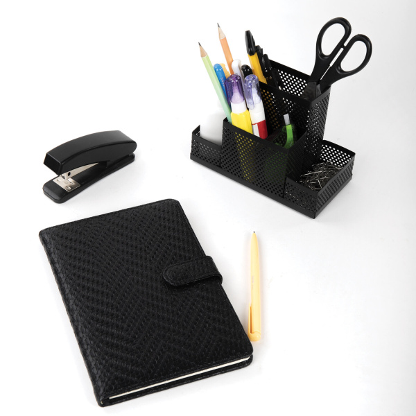 Подставка-органайзер BRAUBERG "Germanium", 4 секции, 160х80х110 мм, черная, металл, 237982 - Подставки канцелярские без наполнения