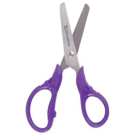 Ножницы BRAUBERG "FRUITY", 130 мм, ассорти, эргономичные ручки, закругленные лезвия, 236980 - Ножницы универсальные