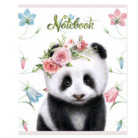 Тетрадь А5, 48 л., ПЗБМ, скоба, клетка, конгрев, выборочный TWIN лак, "Звери ми-ми-ми" (5 видов), 027026 - Тетради 40-48 листов