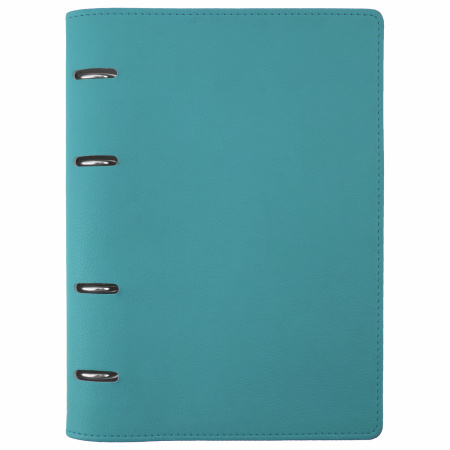 Тетрадь на кольцах А5 (180х220 мм), 120 листов, под кожу, клетка, BRAUBERG "Joy", бирюзовый/серо-голубой, 129993 - Тетради на кольцах и сменные блоки к ним