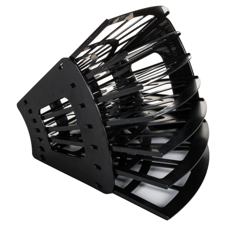 Лоток для бумаг веерный STAFF 7-ми секционный, 6 отделений, сетчатый, черный, 237023 - Лотки и подставки секционные