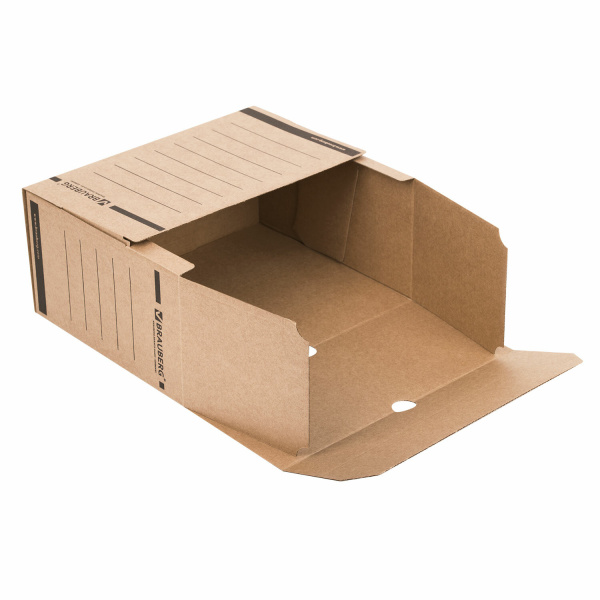Короб архивный с клапаном А4 (260х325 мм), 150 мм, до 1400 листов, плотный, микрогофрокартон, BRAUBERG, 124849 - Накопители документов