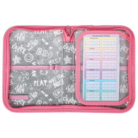 Пенал ПИФАГОР, 1 отделение, 1 откидная планка, полиэстер, 19х13 см, "Smiling fox", 271014 - Пеналы каркасные