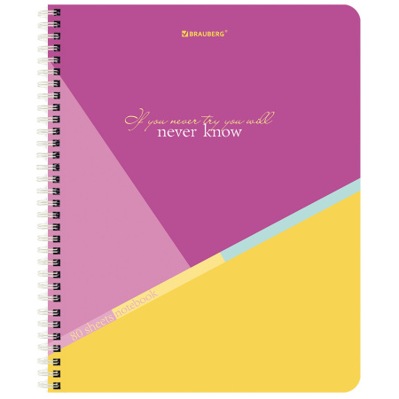 Тетрадь А5 80 л. BRAUBERG, гребень, клетка, "Multicolor" (4 вида в спайке), 404416 - Тетради более 60 листов