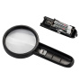 Лупа просмотровая BRAUBERG, С ПОДСВЕТКОЙ, диаметр 75 мм, увеличение 3, корпус черный, 454130 - Лупы