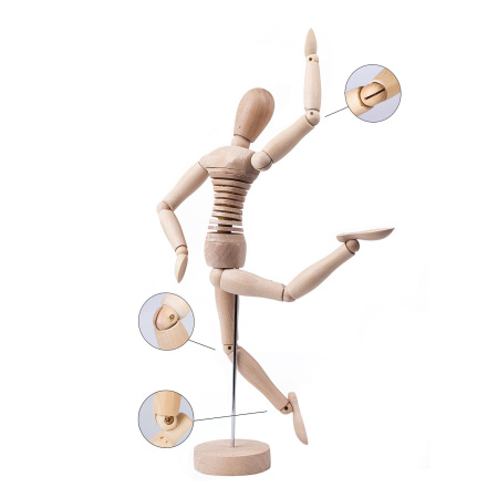 Манекен художественный ГИБКИЙ, BRAUBERG ART CLASSIC, женский, дерево, высота 30 см., 191294 - Манекены