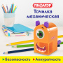 Точилка механическая ПИФАГОР "Монстрик", корпус оранжевый, для чернографитных и цветных карандашей, 228477 - Точилки механические