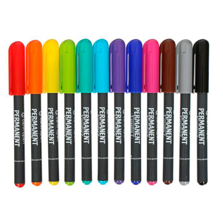 Маркеры для декорирования 12 ЦВЕТОВ CENTROPEN "Creative", круглый наконечник, 2 мм, 2896, 6 2896 1201 - Маркеры для хобби