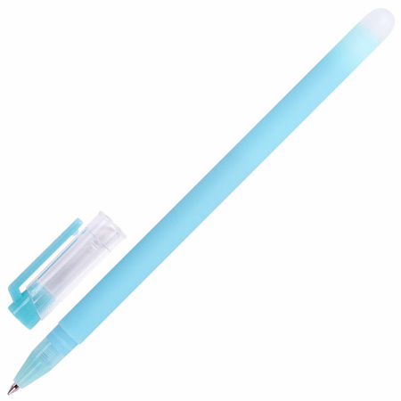 Ручки стираемые гелевые ЮНЛАНДИЯ "Лимонад", НАБОР 4 штуки, СИНИЕ, узел 0,5 мм, линия письма 0,35 мм, 143655 - Ручки со стираемыми чернилами