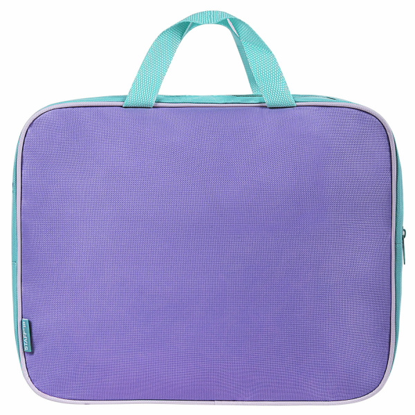 Папка на молнии с ручками STAFF EVERYDAY А4 1 отделение, полиэстер, 80 мм, лавандовый, 271487 - Папки-сумки с ручками