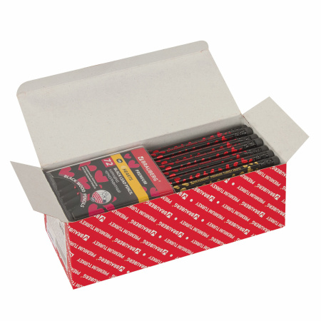 Карандаш чернографитный BRAUBERG "PREMIUM TURKEY", 1 шт., "Hearts", НВ, ассорти, дисплей, 181560 - Карандаши чернографитные