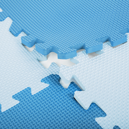 Коврик-пазл напольный 0,9х0,9 м, мягкий, синий, 9 элементов 30х30 см, толщина 1 см, ЮНЛАНДИЯ, 664662 - Игрушки развивающие