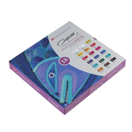 Набор акриловых красок "Сонет " картонная упаковка 18шт х 18мл - Акриловые краски художественные в наборах