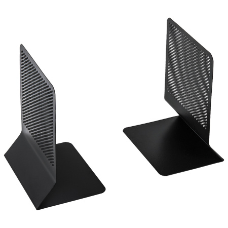 Держатель (ограничитель) подставка для книг BRAUBERG "Germanium Original", КОМПЛЕКТ 2 штуки, металл, 237978 - Подставки для книг