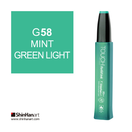 Чернила спиртовые ShinHan TOUCH для маркеров 20мл G58 Зеленый мятный светлый