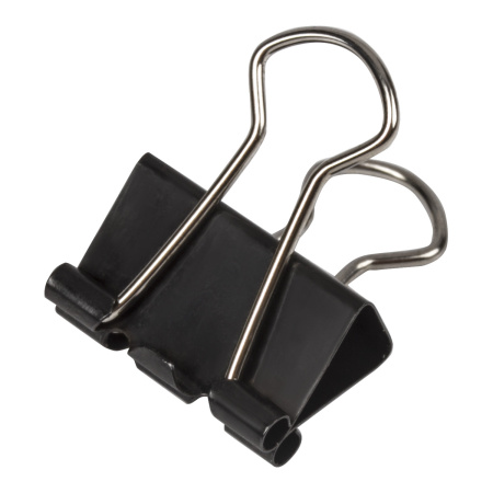 Зажимы для бумаг ОФИСМАГ, КОМПЛЕКТ 12 шт., 19 мм, на 60 листов, черные, картонная коробка, 225154 - Зажимы для бумаг