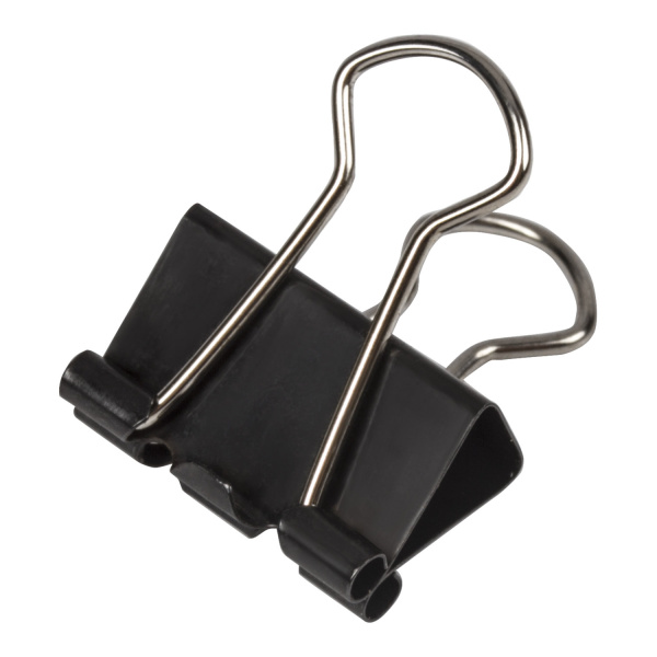 Зажимы для бумаг ОФИСМАГ, КОМПЛЕКТ 12 шт., 19 мм, на 60 листов, черные, картонная коробка, 225154 - Зажимы для бумаг