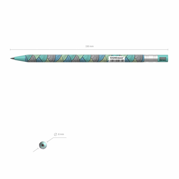 Карандаш механический цанговый 2 мм, ERICH KRAUSE ColorTouch, "Emerald wave", корпус ассорти, 50835 - Карандаши механические