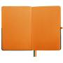 Блокнот А5 (148х218 мм), BRAUBERG "DUO" под кожу с резинкой, 80 л., клетка, оранжевый/зеленый, 113435 - Бизнес-блокноты и бизнес-тетради