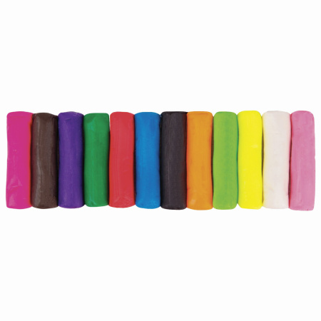 Пластилин на растительной основе (тесто для лепки) ПИФАГОР, 12 цветов, 360 г, пластиковое ведро, 104546 - Пластилин