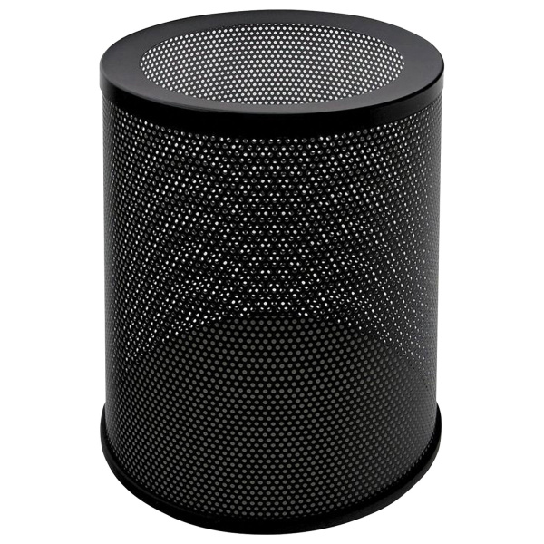 Корзина металлическая для мусора ТИТАН, 16 литров, перфорированная, черная, оцинкованная сталь, 415 - Корзины для бумаг