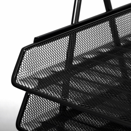 Лоток горизонтальный для бумаг BRAUBERG "Germanium", 5 секций, 370х355х295 мм, металл, черный, 237971 - Лотки горизонтальные (поддоны)