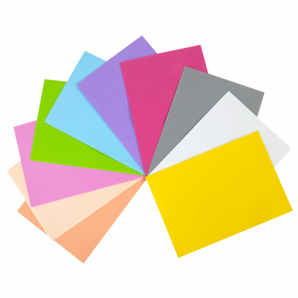 Пористая резина/фоамиран А4, 1 мм, ОСТРОВ СОКРОВИЩ, 10 листов, 10 цветов, пастельные цвета, 661695 - Цветная пористая резина и пластик