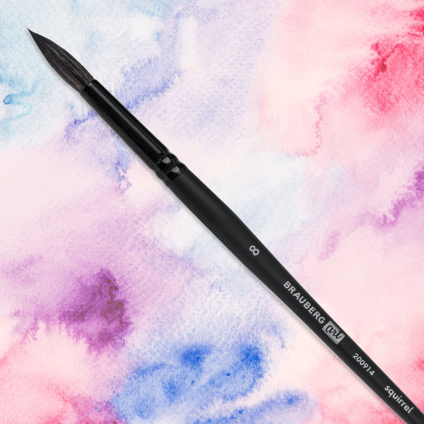 Кисть художественная проф. BRAUBERG ART CLASSIC, белка, круглая, № 8, 200914 - Кисти художественные из натурального волоса