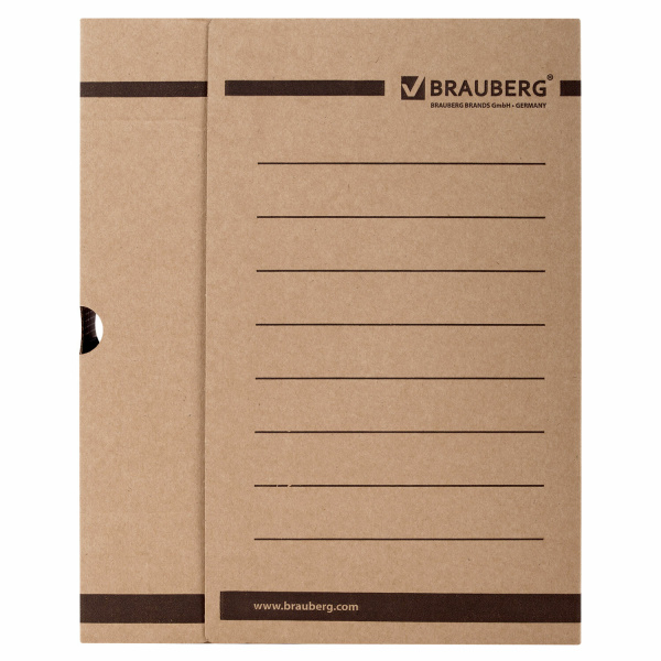 Короб архивный с клапаном А4 (260х325 мм), 75 мм, до 700 листов, плотный, микрогофрокартон, BRAUBERG, 126509 - Накопители документов