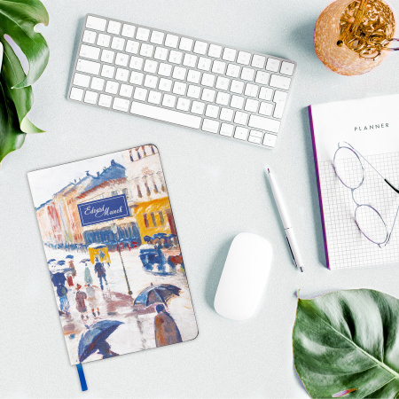 Блокнот А5 (143x210 мм), BRAUBERG VISTA "Edvard Munch", под кожу, гибкий, 80 л., 112060 - Бизнес-блокноты и бизнес-тетради