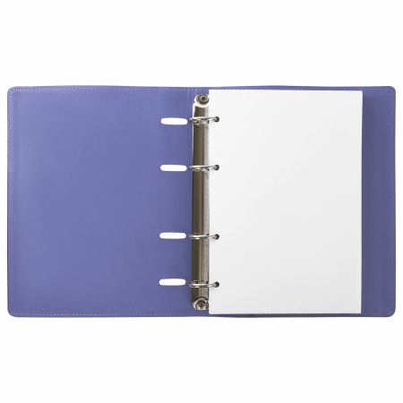 Тетрадь на кольцах А5 (180х220 мм), 120 листов, под кожу, клетка, BRAUBERG "Joy", фиолетовый/светло-фиолетовый, 129989 - Тетради на кольцах и сменные блоки к ним