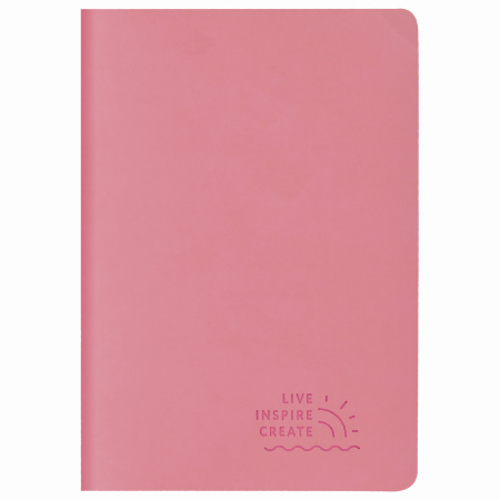 Тетрадь 48 л. в точку обложка кожзам SoftTouch, сшивка, A5 (147х210мм), РОЗОВЫЙ, BRAUBERG RAINBOW, 403882 - Тетради 40-48 листов