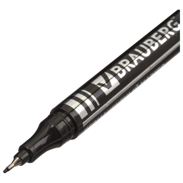 Маркер для CD и DVD BRAUBERG, ЧЕРНЫЙ, супертонкий металлический наконечник, 0,5 мм, 150512 - Маркеры для CD и DVD