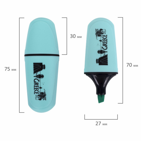 Текстовыделитель мини BRAUBERG "PASTEL Mini", АССОРТИ В ПЛАСТИКОВОЙ БАНКЕ, линия 1-5 мм, 152432 - Текстовыделители