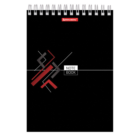 Блокнот А5 146х205 мм, 80 л., гребень, картон, жесткая подложка, клетка, BRAUBERG, "Стильный", 129818 - Блокноты