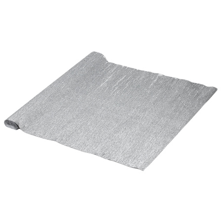 Бумага гофрированная/креповая (ИТАЛИЯ) 140 г/м2, 50х250 см, серебристая (912), BRAUBERG FIORE, 112601 - Цветная бумага