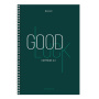 Тетрадь А4, 120 л., BRAUBERG, гребень, клетка, обложка твердая, "Good Luck", 404074 - Тетради формата А4