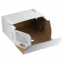 Короб архивный с клапаном А4 (260х325 мм), 150 мм, до 1400 листов, микрогофрокартон, БЕЛЫЙ, STAFF, 128866 - Короба архивные