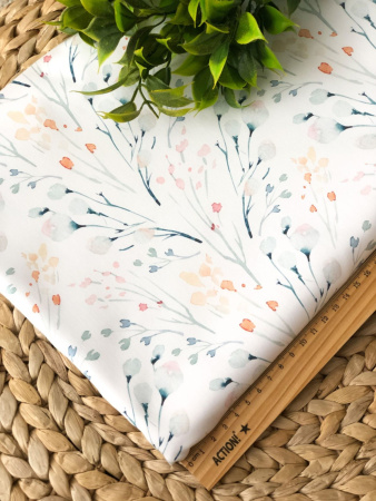 Ткань для рукоделия "Веточки" 30*80 см. 100% хлопок, плотность 140 г/м2