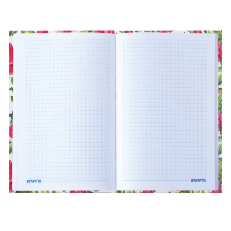 Блокнот А5 (135х206 мм), 80 л., твердый, клетка, выборочный лак, STAFF, "Juicy", 111605 - Блокноты в книжном переплете