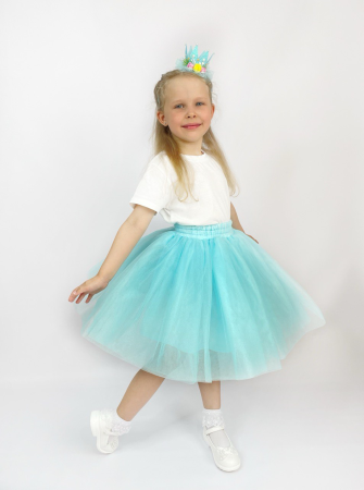 Юбка нарядная из фатина голубая