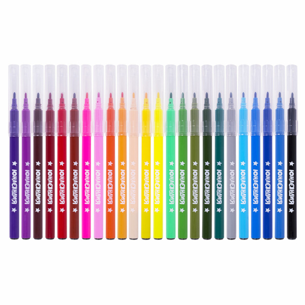 Фломастеры ЮНЛАНДИЯ 24 цвета "КЛАССНЫЕ!", вентилируемый колпачок, ПВХ, 152480 - Фломастеры классические