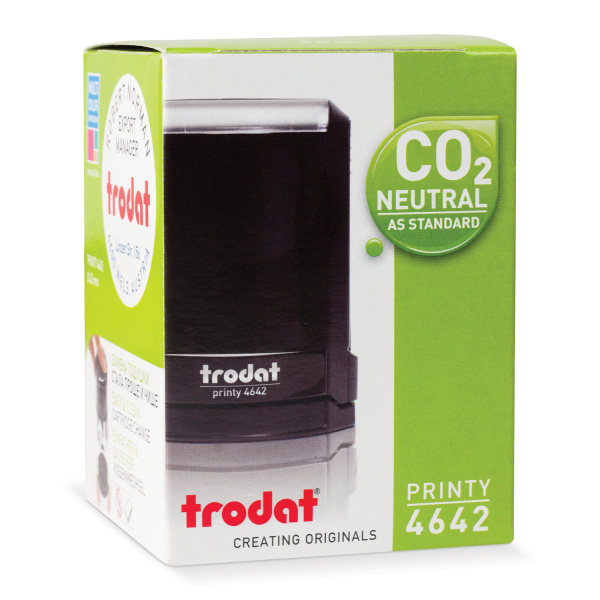 Оснастка для печатей оттиск D=42 мм синий, TRODAT 4642 PRINTY 4.0, корпус черный, крышка, подушка - Оснастки для печатей