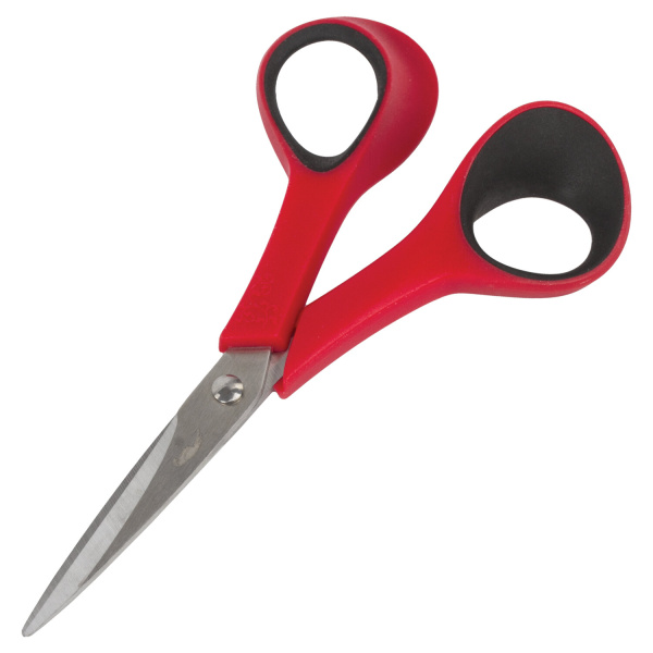 Ножницы для хобби и рукоделия ОСТРОВ СОКРОВИЩ 140 мм, 3-х сторонняя заточка, красно-черные, 237105 - Ножницы для хобби и рукоделия