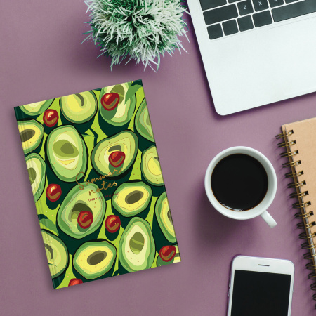 Ежедневник недатированный А5 (145х215 мм), ламинированная обложка с фольгой, 128 л., STAFF, "Avocado", 113523 - Ежедневники с твердой обложкой
