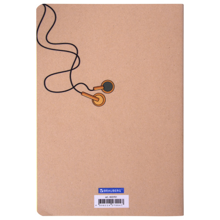 Тетрадь 40 л. в клетку обложка КРАФТ, бежевая бумага 70 г/м2, сшивка, А5 (147х210 мм), Vintage, BRAUBERG, 403761 - Тетради 40-48 листов