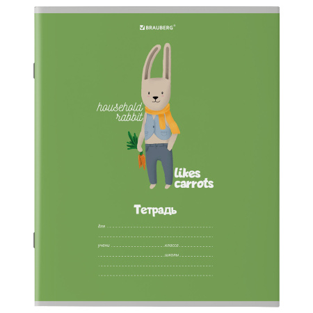 Тетрадь 18 л. BRAUBERG клетка, обложка картон, "МОДНЫЕ ЖИВОТНЫЕ", 106480 - Тетради 12-24 листов